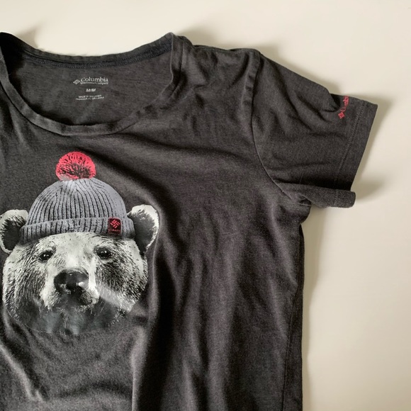 Women’s Columbia Gray Polar Bear Tee Shirt Medium - Picture 4 of 6